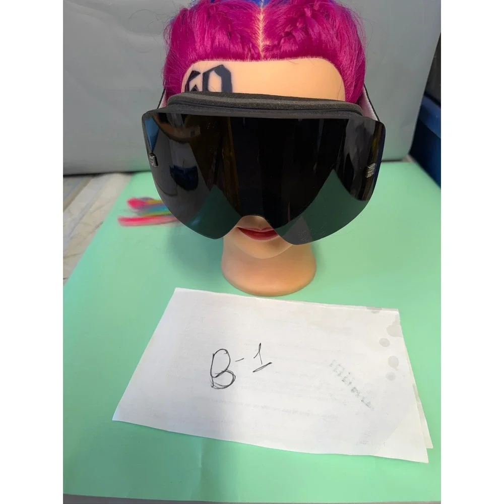 Givenchy GV40042U Black Shield Ski Goggles Silver 4G Logo Branded Strap